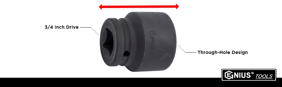 CR-Mo - 665288 2-3/4" Impact Socket Details about   Genius Tools 3/4" Dr 