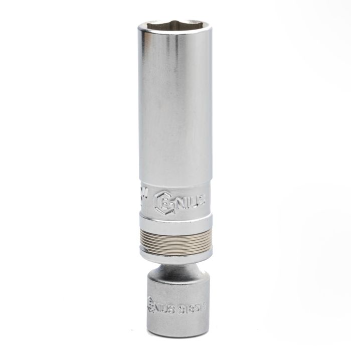 Genius Tools Swivel Spark Plug Socket 16.0mm (5/8 Inch) 1/2 Inch