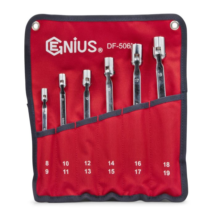Alban Guilmet 2点セット Genius Tools Double Flexible Socket Wrench Set Metric 6 Piece