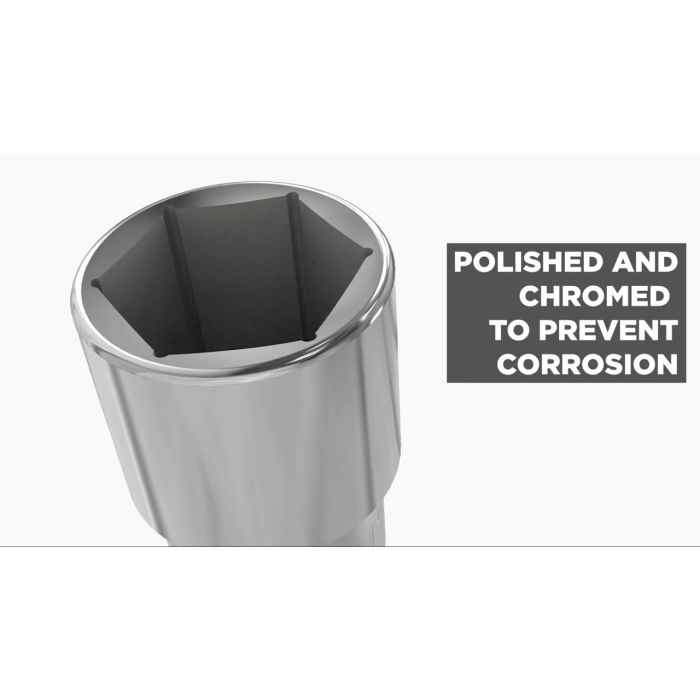 Genius Tools Hand Socket 24mm 3/4 Inch Drive High-Strength CR-Mo