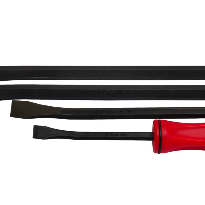 Genius Tools Pry Bar Set 4 Piece Heavy Duty Steel Assorted Lengths