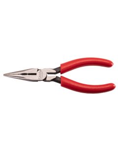 Genius Tools Chain Nose Pliers with Cutter, 6 Inch / 150mm Length, Thick Dipping Handle, Precision Grip - 550604P