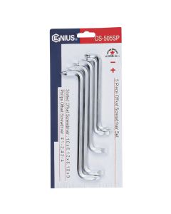 Genius Tools Offset Screwdriver Set 5 Piece Slotted & Phillips Dual Drive Angled Design for Tight Spaces - OS-505SP