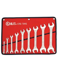 9 Piece SAE Open End Wrench Set - Genius Tools OW-709S