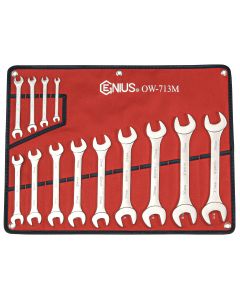 13-Piece Metric Open End Wrench Set - Genius Tools