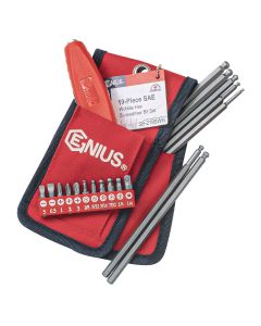 19-Piece SAE Wobble Hex Screwdriver Bit Set - Genius Tools