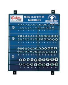 Comprehensive 105-Piece Metric Socket Set Display Board