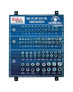 85-Piece SAE Hand Socket Set - Genius Tools Display Board