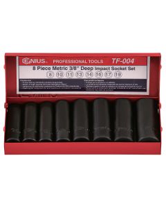 8-Piece Metric Deep Impact Socket Set - Genius Tools