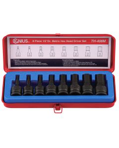 Genius Tools 8pc Metric Hex Impact Socket Set