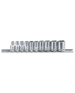 Genius Tools 10-Piece SAE Socket Set - 12-Point, 1/4 Dr.