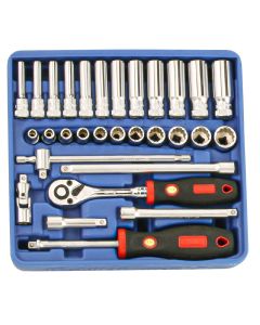 30-Piece Metric Deep Socket Set - Genius Tools TW-230M