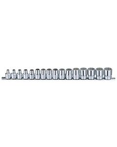 16-Piece Metric Socket Set - Genius Tools 3/8 Dr.