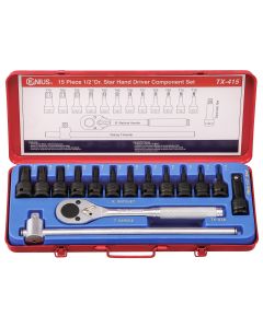 15-Piece Star Impact Bit Socket Set - TX-415