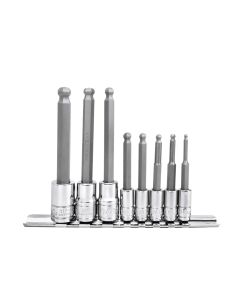 Genius Tools SAE Wobble Hex Bit Socket Set - 8 Piece