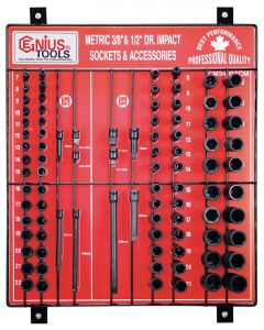 90-Piece Metric Socket Set & Display Board - Genius Tools