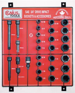 Genius Tools 30-Piece SAE Impact Socket Set