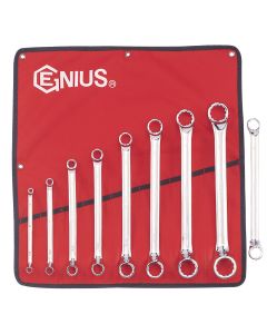 Premium SAE Offset Ring Wrench Set - 8 Piece Mirror Finish
