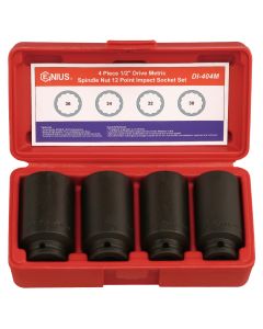 Genius Tools 4-Piece Metric Spindle Nut Socket Set