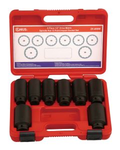 8-Piece Metric Spindle Nut Impact Socket Set - DI-408M