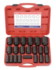 21-Piece SAE Deep Impact Socket Set - CR-Mo Quality