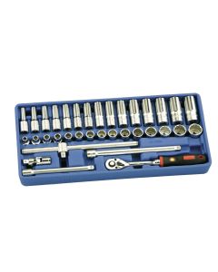 35-Piece Metric Deep Socket Set - Genius Tools EU-335M