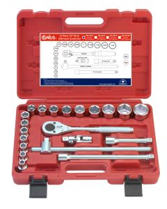 21Pc SAE Hand Socket Set with Plastic Handle - GS-421S