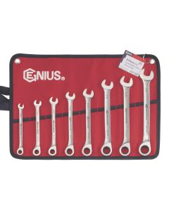 8-Piece SAE Ratcheting Wrench Set - Stainless Steel
