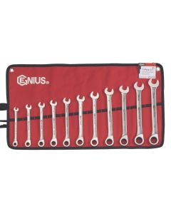 11-Piece Metric Ratcheting Wrench Set - Stainless Steel