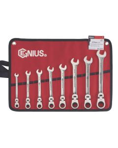 8-Piece Flex Head Ratcheting Wrench Set - Stainless Steel