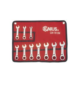 Compact Metric Ratcheting Wrench Set - 10 Piece GW-7610M