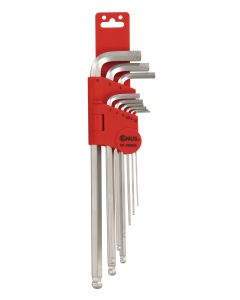 Premium 9-Piece Metric Wobble Hex Key Set - S2 Steel