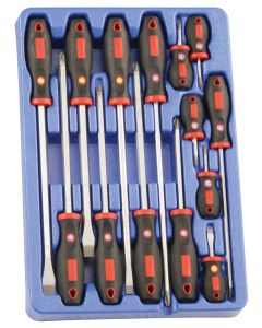 14-Piece Screwdriver Set: Slotted, Phillips & Posidriv
