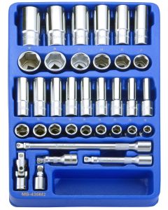 35Pc Metric Hand Socket Set - MS-435M2 (1/2 Tray)