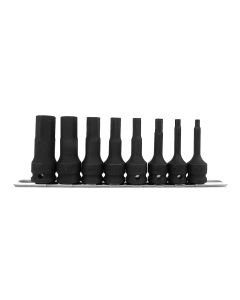 8-Piece Metric Hex Impact Bit Socket Set - CR-Mo