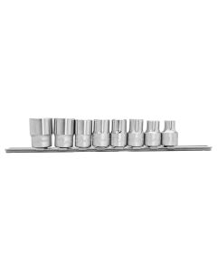 Genius Tools Metric Hand Socket Set 8 Piece 3/8 Inch Drive High-Quality Durable Chrome Vanadium Steel - GS-308M