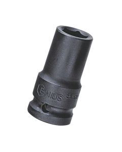 Genius Tools 1/2" Dr. 20mm Semi-Deep Thin Wall Impact Socket (CR-Mo) - 445220
