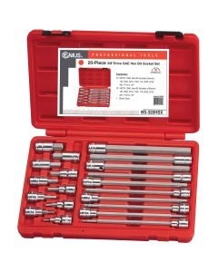 Genius Tools 20 Piece 3/8" Dr. SAE Hex Bit Socket Set - BS-320HSX