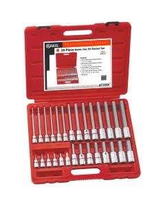 Genius Tools 28 Piece 3/8" & 1/2" Dr. Metric Hex Bit Socket Set - BS-3428H