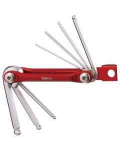 Genius Tools 7pc Metric Hex Key Set, HSS, Folding, HK-007BMW