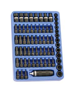 Genius Tools 65 Piece 3/8" Dr. Head Driver & Impact Socket Set - MS-065S