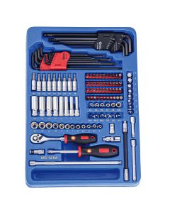 Genius Tools 121 Piece 1/4" Dr. Metric Hand Socket & Bit Socket Set - MS-121M