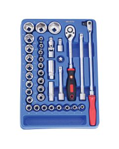 Genius Tools 37 Piece 1/2" Dr. Metric Hand Socket Set - MS-437M