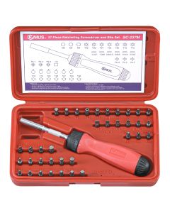 Genius Tools 37 Piece Ratcheting Screwdriver & Bit Set - SC-237M 