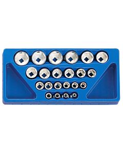Genius Tools 22pc SAE Socket Set 1/2" Dr, Pro Grade, SS-422S