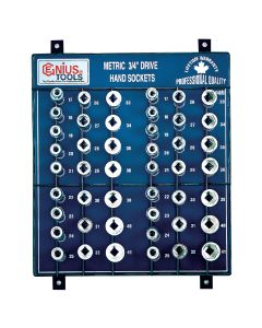 Genius Tools 46 Piece 3/4" Dr. Metric Hand Socket Display Board - SW-646M