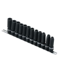 Genius Tools 12 Piece 3/8" Dr. Metric Deep Swivel Impact Socket Set - TG-312MD