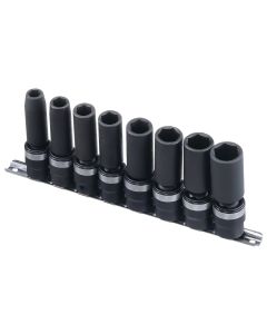 Genius Tools 8 Piece 1/2" Dr. SAE Deep Swivel Impact Socket Set - TG-408SD