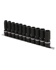 Genius Tools 11 Piece 1/2" Dr. Metric Deep Swivel Impact Socket Set - TG-411MD