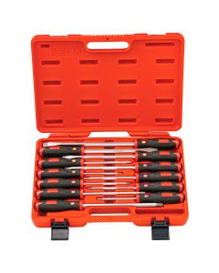 Genius Tools 12pc Tang-Thru Screwdriver Set, HSS, Pro-Grade - TT-512PZ